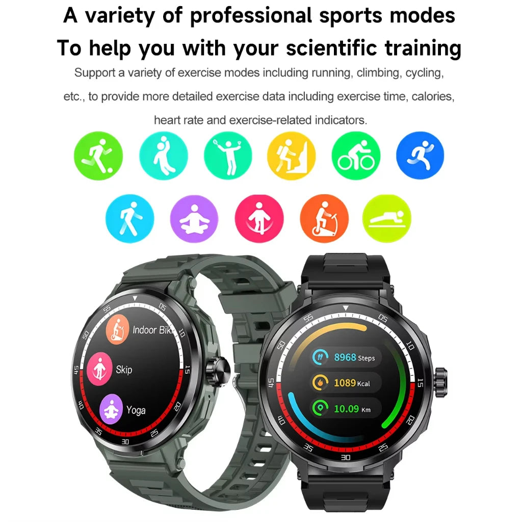 Men's TWS 2 in 1 Smart Watch Health Sport Monitor Wireless Bluetooth Call NFC with Heart Rate Blood Pressure Testing Fitness Tracker